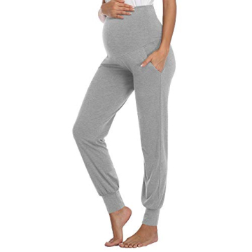 AMPOSH Women's Maternity Pants Stretchy Lounge Workout Pants Casual Loose Comfy Pregnancy Joggers wi...