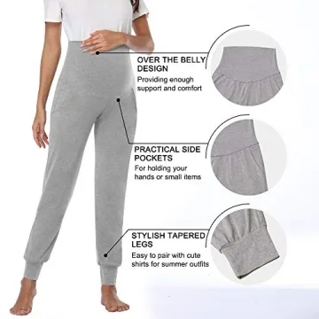 AMPOSH Women's Maternity Joggers Stretchy Comfortable Pants