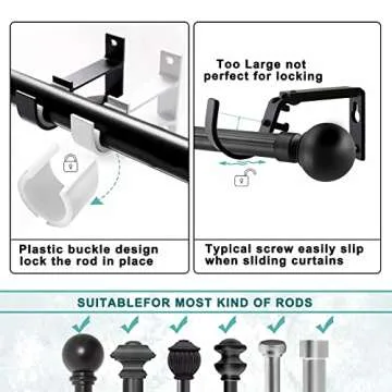 Heavy Duty 6 Pack Curtain Rod Brackets for Stylish Windows