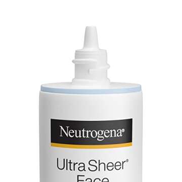 Neutrogena Ultra Sheer Liquid Daily Facial Sunscreen with Broad Spectrum SPF 70, Non-Comedogenic, Oil-Free & PABA-Free Weightless UVA/UVB Sun Protection, 1.4 fl. oz