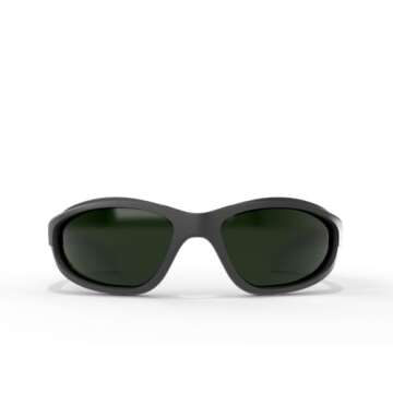 EDGE Dakura Wrap-Around Safety Glasses, Anti-Scratch, Non-Slip, UV 400, Military Grade, ANSI/ISEA & ...