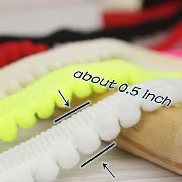 IDONGCAI Mini Pom Poms Trim Ribbon Pom Pom Ball Fringe Trim Tassel Sewing Trim for Home Curtain Clothes Pillow Decoration(Multicolor)