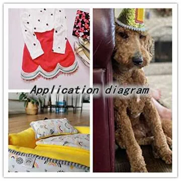 IDONGCAI Mini Pom Poms Trim Ribbon Pom Pom Ball Fringe Trim Tassel Sewing Trim for Home Curtain Clothes Pillow Decoration(Multicolor)