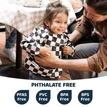 Tiny Twinkle Mess Proof Baby Bib, Cute Full Sleeve Bib Outfit, Waterproof Bibs for Toddlers, Machine...