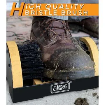 Heavy Duty Wooden Shoe Brush Cleaner Outdoor Floor Mount or Portable, Commercial Boot Scraper/Scrubber with Hardware