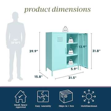 Stylish Novogratz Mint Metal Locker Storage Cabinet