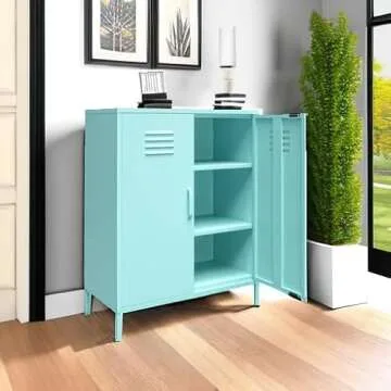 Stylish Novogratz Mint Metal Locker Storage Cabinet