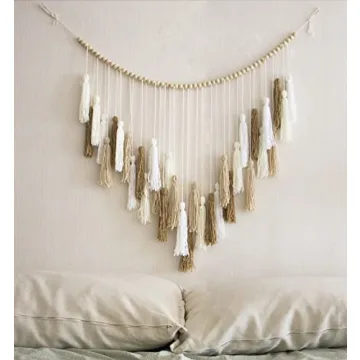 Handmade Macrame Wall Hanging Bohemian Decor Cream Beige