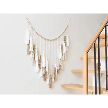 Handmade Macrame Wall Hanging Bohemian Decor Cream Beige