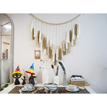 Handmade Macrame Wall Hanging Bohemian Decor Cream Beige