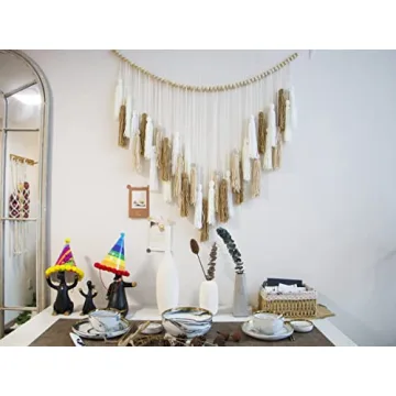 Handmade Macrame Wall Hanging Bohemian Decor Cream Beige