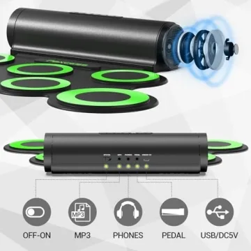 Paxcess Electric Drum Set - 7-Pad Practice Kit