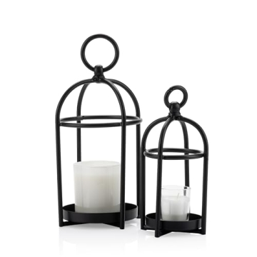 Craftsman Road Candle Lantern Décor Set of 2 Rustic Lanterns