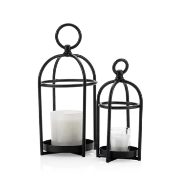 Craftsman Road Candle Lantern Décor Set of 2 Rustic Lanterns