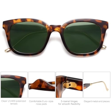 SOJOS Classic Square Polarized Sunglasses for Trendy Style