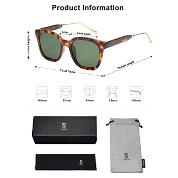 SOJOS Classic Square Polarized Sunglasses for Trendy Style