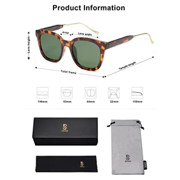 SOJOS Classic Square Polarized Sunglasses for Trendy Style