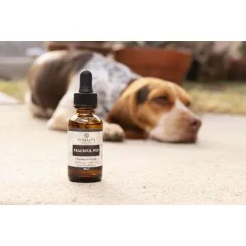 Peaceful Pup - Dog Anxiety & Stress Relief (by Vitality Extracts) - Natural Calm, Ease Anxiety & Stress, Aromatherapy, Lavender Essential Oil, Lemon Essential Oil, in Almond Oil Base