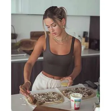 OQQ Women's 3 Piece Tank Tops Ribbed Seamless Workout Exercise Shirts 2025 Summer Basic Camis Black Tea Leaf Beige