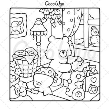 Comfy Days: Coloring Book for Adults and Teens Featuring Super Cute Animal Characters in Cozy Hygge Moments for Relaxation (Cozy Spaces Coloring)