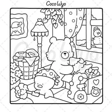 Comfy Days: Coloring Book for Adults and Teens Featuring Super Cute Animal Characters in Cozy Hygge Moments for Relaxation (Cozy Spaces Coloring)