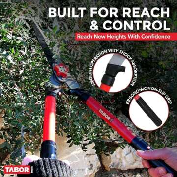 TABOR TOOLS B620A Hedge Shears with Comfort Grip