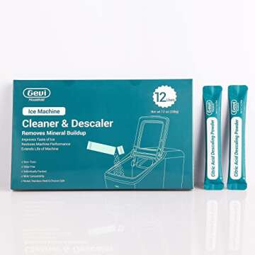Gevi Household Ice Maker Descaling Powder | 12 Use & Individually Packed for Each Use | Organic Citr...