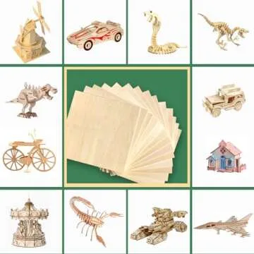 24 Pack 12"x12"Basswood Sheets 1/8",3mm Basswood for Laser Cutting,3mm Plywood Unfinished Wood Craft Wood for DIY Ornaments and Models Drawing Painting Engraving Wood Burning and Laser Cutting