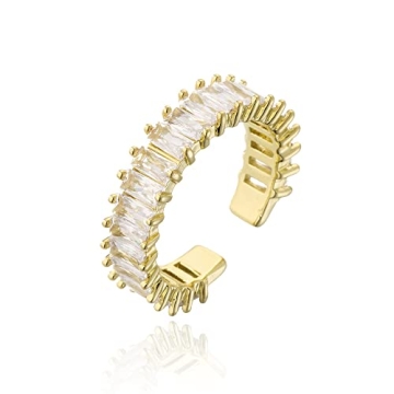 WOBACWVO Adjustable 18K Gold Rings for Women - Chic Design