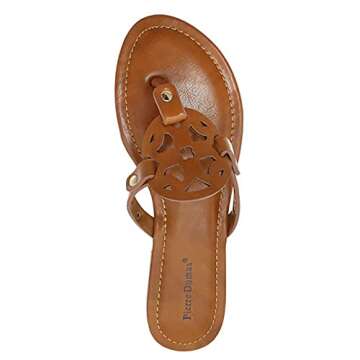 Pierre Dumas Women's Colored Flat Sandals 9 New Tan 21040