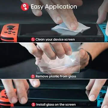 TalkWorks Nintendo Switch Screen Protector - Scratch, Crack Resistant, Ultra-Thin HD Touchscreen Tempered Glass Cover (Pack of 3)