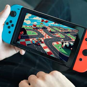 TalkWorks Nintendo Switch Screen Protector - Scratch, Crack Resistant, Ultra-Thin HD Touchscreen Tempered Glass Cover (Pack of 3)