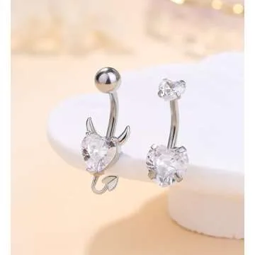 Zankulas Hypoallergenic Belly Button Rings with Butterfly Designs