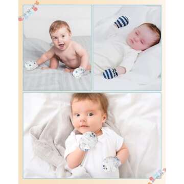 RATIVE Newborn Baby Cotton Gloves Sleep Sleeping No Scratch Mitten Mittens Mitts Set for 0-3 0-6 Months Boy Boys Girl Girls (6 Pairs/MB-67)