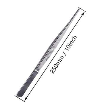 Long Forceps Tweezers - Precision Curved Surgical Tongs for Cooking and Crafting