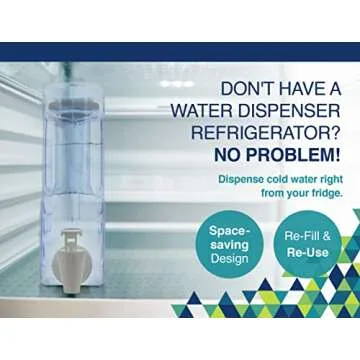 Arrow Home Products Slimline Drink Dispenser for Fridge, 1.25 Gallons - Plastic Beverage Dispenser with Spigot for Easy Dispensing - USA Made, BPA Free Plastic - Convenient Handle, Easy-Pour Spout