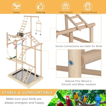 Ibnotuiy Parrot Playstand for Engaging Bird Playtime