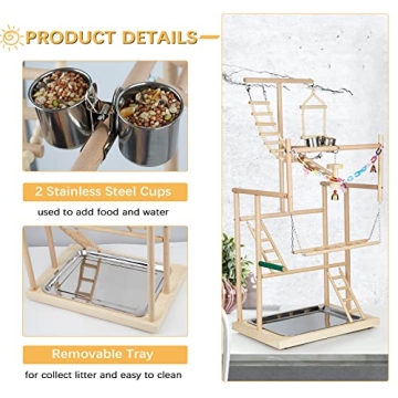 Ibnotuiy Parrot Playstand for Engaging Bird Playtime