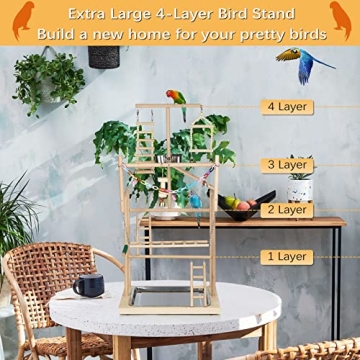Ibnotuiy Parrot Playstand for Engaging Bird Playtime