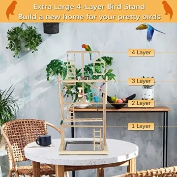 Ibnotuiy Parrot Playstand for Engaging Bird Playtime