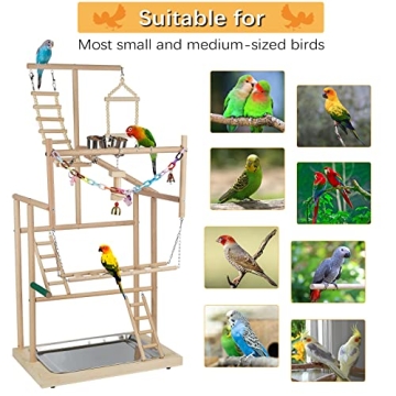 Ibnotuiy Parrot Playstand for Engaging Bird Playtime