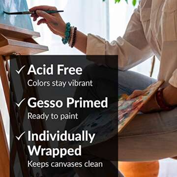 10 Pack Stretched Canvases for Painting, 9x12 Blank Rectangle Canvas Boards, Ideal for Acrylic, Oil, and Mixed Media Art, Small Art Canvases for Painting, Perfect for Supplies and Bulk Projects