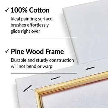 10 Pack Stretched Canvases for Painting, 9x12 Blank Rectangle Canvas Boards, Ideal for Acrylic, Oil, and Mixed Media Art, Small Art Canvases for Painting, Perfect for Supplies and Bulk Projects