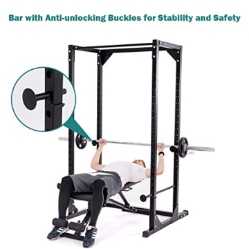 Goplus Heavy Duty Adjustable Power Rack for Home Gym
