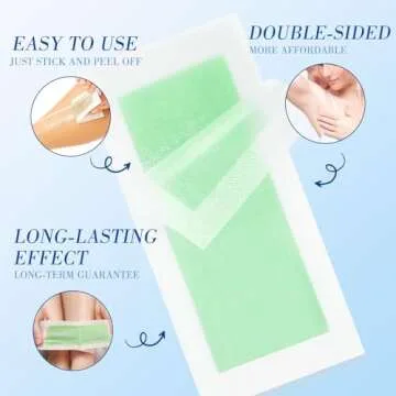 48Wax Strips -Wax Strips for Hair Removal - Facial Hair Removal for Women - Waxing Kit for Face, Bod...