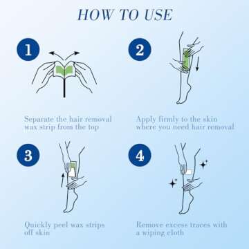 48Wax Strips -Wax Strips for Hair Removal - Facial Hair Removal for Women - Waxing Kit for Face, Body, Arms, Legs, Chest, Back, Bikini & Brazilian 48ct Waxing Strips & 4Calming Oil Wipes