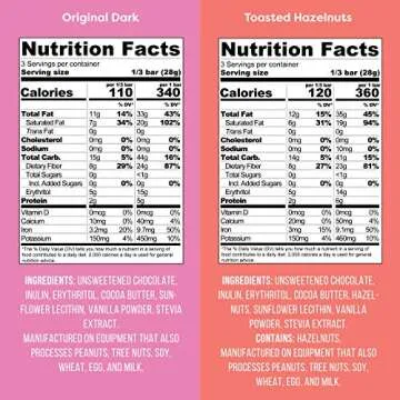 Kiss My Keto Chocolate Bars Pack of 4 – Variety Pack 1g Net Carbs – 100% Sugar Free Dark Chocolate, Gluten Free Chocolate – 4 Individually Wrapped Bars, Low Carb Chocolate – Dairy Free Chocolate Candy Bar