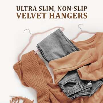 Premium Velvet Hangers 60 Pack, Heavy Duty Study Pink Hangers for Coats, Pants - Non Slip Clothes Hanger Set - Space Saving Felt Hangers for Clothing