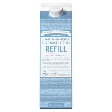 Eco-Friendly Dr. Bronner’s Pure-Castile Liquid Soap Refills - 18-in-1 Multi-Functional Cleaning So...