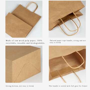 Eco-Friendly Kraft Paper Gift Bags - Durable and Stylish
